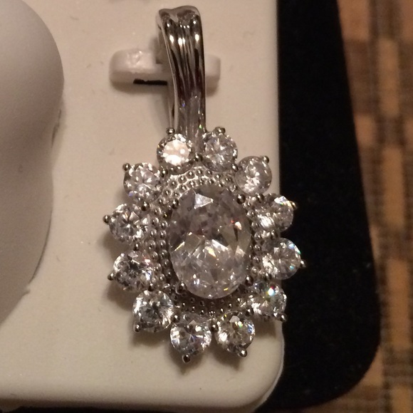 Cubic Zirconia Earrings and Pendant - Picture 3 of 3